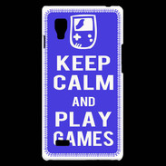 Coque LG Optimus L9 Keep Calm Play games Bleu