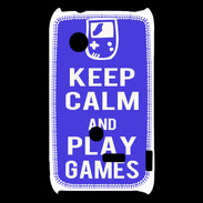 Coque Sony Xperia Typo Keep Calm Play games Bleu
