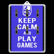 Porte clés Keep Calm Play games Bleu