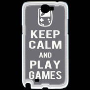 Coque Samsung Galaxy Note 2 Keep Calm Play games Gris