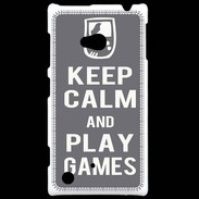 Coque Nokia Lumia 720 Keep Calm Play games Gris