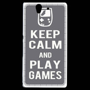 Coque Sony Xperia Z Keep Calm Play games Gris