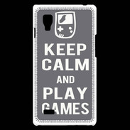 Coque LG Optimus L9 Keep Calm Play games Gris