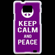 Coque Samsung Galaxy S2 Keep Calm Peace Violet