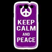 Coque Samsung Galaxy S3 Keep Calm Peace Violet