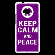 Coque HTC One Keep Calm Peace Violet
