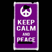 Coque HTC Windows Phone 8S Keep Calm Peace Violet