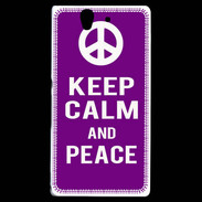 Coque Sony Xperia Z Keep Calm Peace Violet