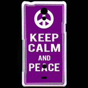 Coque Sony Xperia T Keep Calm Peace Violet