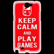 Coque Samsung Galaxy Note 2 Keep Calm Play games Rouge