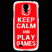 Coque Samsung Galaxy S4 Keep Calm Play games Rouge