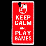 Coque Sony Xperia Z Keep Calm Play games Rouge