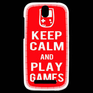 Coque HTC One SV Keep Calm Play games Rouge