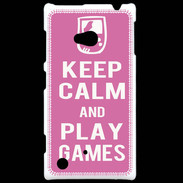 Coque Nokia Lumia 720 Keep Calm Play games Rose