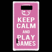Coque LG Optimus L7 Keep Calm Play games Rose