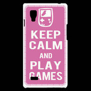 Coque LG Optimus L9 Keep Calm Play games Rose
