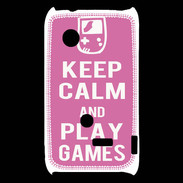 Coque Sony Xperia Typo Keep Calm Play games Rose