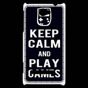 Coque HTC Windows Phone 8S Keep Calm Play games Noir