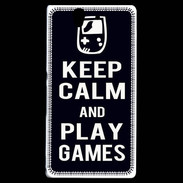 Coque Sony Xperia Z Keep Calm Play games Noir