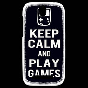 Coque HTC One SV Keep Calm Play games Noir