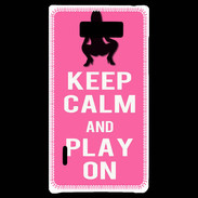 Coque LG Optimus L7 Keep Calm Play on Rose