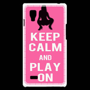 Coque LG Optimus L9 Keep Calm Play on Rose