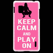 Coque LG Optimus G Keep Calm Play on Rose
