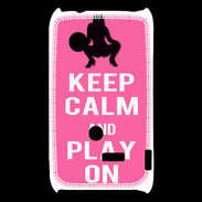 Coque Sony Xperia Typo Keep Calm Play on Rose