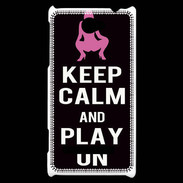 Coque HTC Windows Phone 8S Keep Calm Play on Noir