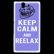 Coque Sony Xperia Z Keep Calm Reelax Bleu