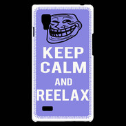 Coque LG Optimus L9 Keep Calm Reelax Bleu
