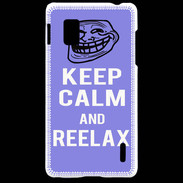 Coque LG Optimus G Keep Calm Reelax Bleu