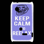 Coque Sony Xperia Typo Keep Calm Reelax Bleu