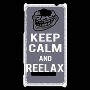 Coque HTC Windows Phone 8S Keep Calm Reelax Gris