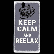 Coque Sony Xperia Z Keep Calm Reelax Gris