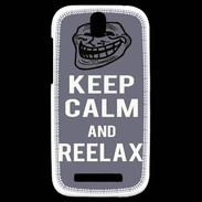 Coque HTC One SV Keep Calm Reelax Gris