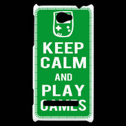 Coque HTC Windows Phone 8S Keep Calm Play games Vert