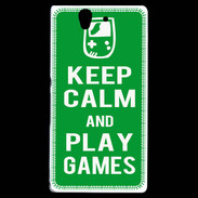 Coque Sony Xperia Z Keep Calm Play games Vert