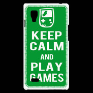 Coque LG Optimus L9 Keep Calm Play games Vert