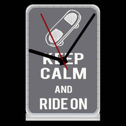 Pendule de bureau Keep Calm Ride on Gris