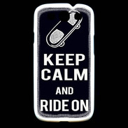 Coque Samsung Galaxy S3 Keep Calm Ride on Noir