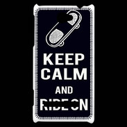 Coque HTC Windows Phone 8S Keep Calm Ride on Noir