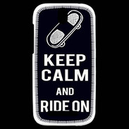 Coque HTC One SV Keep Calm Ride on Noir