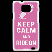 Coque Samsung Galaxy S2 Keep Calm Ride on Rose