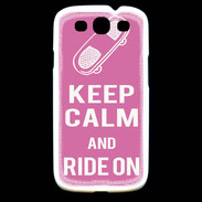 Coque Samsung Galaxy S3 Keep Calm Ride on Rose