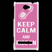 Coque HTC Windows Phone 8S Keep Calm Ride on Rose