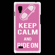 Coque LG Optimus L9 Keep Calm Ride on Rose