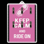 Porte clés Keep Calm Ride on Rose