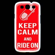 Coque Samsung Galaxy S3 Keep Calm Ride on Rouge