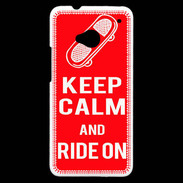 Coque HTC One Keep Calm Ride on Rouge